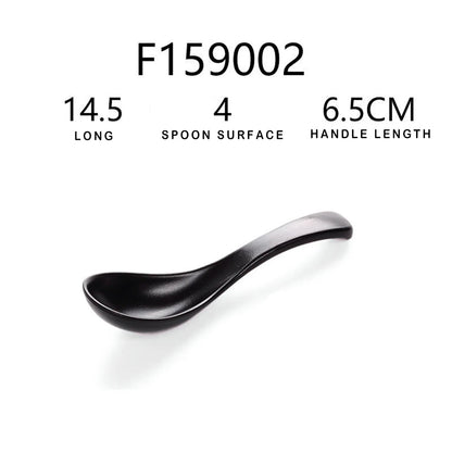 Japanese Soup Spoon Plastic Bowl Soup Porridge Spoon Hot Kitchen Accessories Black Frosted Soup Spoon For Home Restaurant