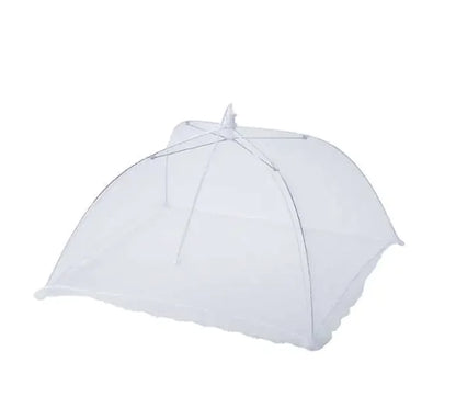 Foldable Food Cover, Fly-Proof Dining Table Cover (White, 42x22cm)