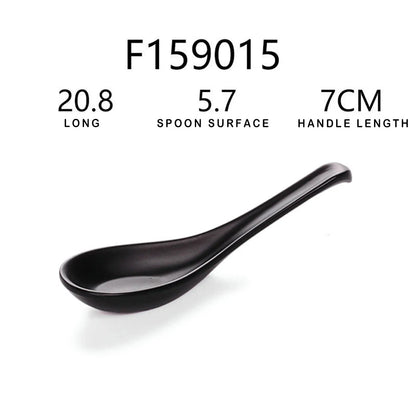 Japanese Soup Spoon Plastic Bowl Soup Porridge Spoon Hot Kitchen Accessories Black Frosted Soup Spoon For Home Restaurant