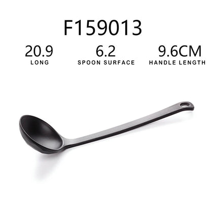 Japanese Soup Spoon – Black Frosted Plastic Ramen & Porridge Spoon, Heat-Resistant Soup Bowl Spoon for Home & Restaurant Use