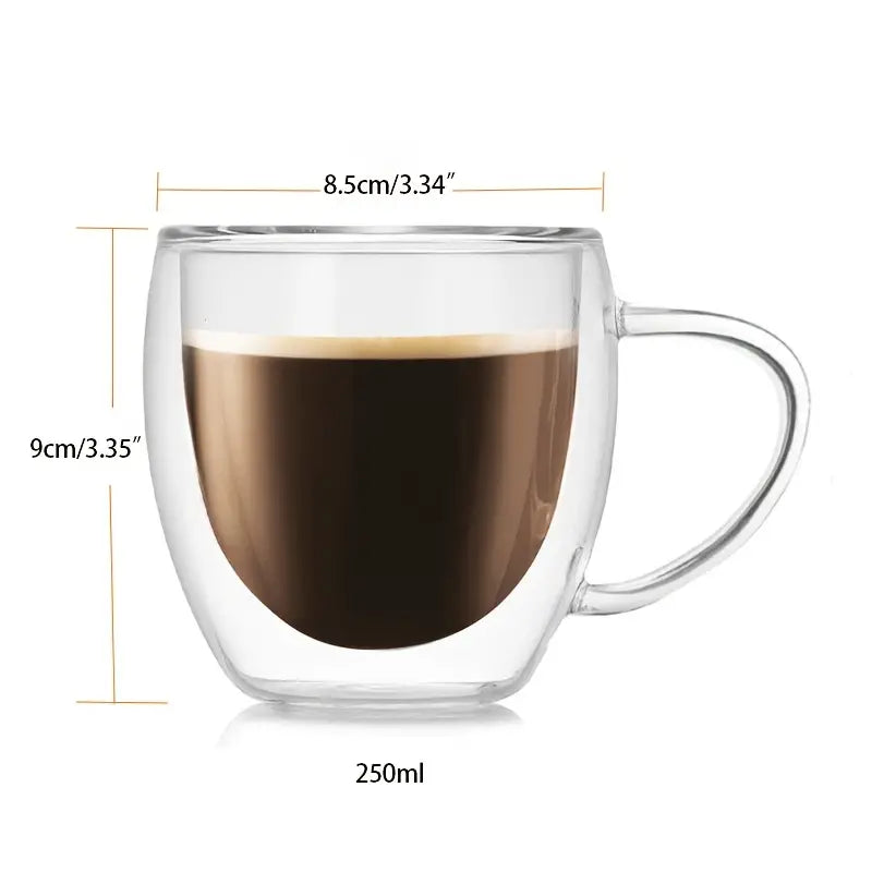4pcs Double Wall Insulated Glass Coffee Cups Set