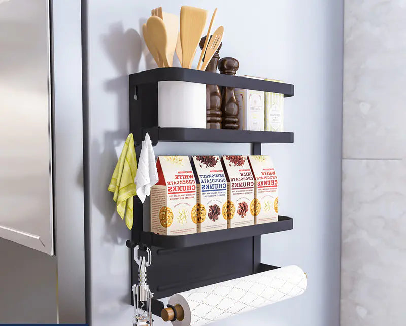 Magnetic Suction Shelf for Kitchen Storage and Seasoning