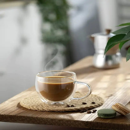 4pcs Double Wall Insulated Glass Coffee Cups Set