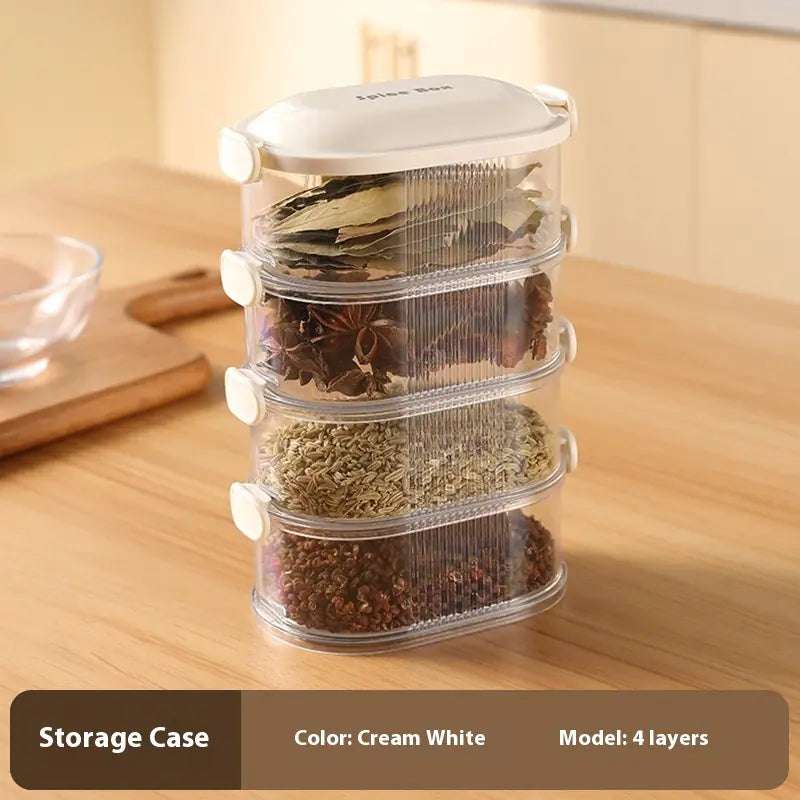 Spice Storage Box Kitchen Jar Sealed