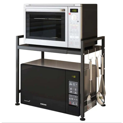 Adjustable Double-Layer Microwave Storage Rack