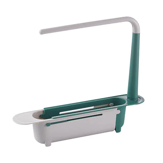 Retractable Sink Soap and Sponge Storage Rack