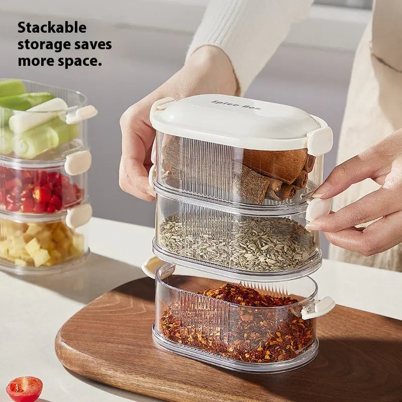 Spice Storage Box Kitchen Jar Sealed