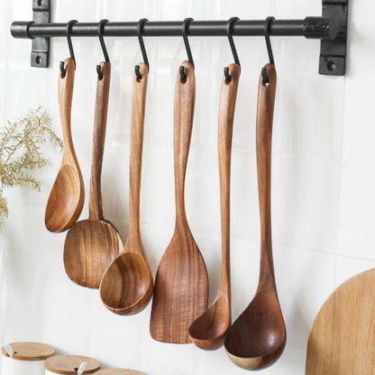 Japanese Non-Stick Wooden Spatula and Spoon Set