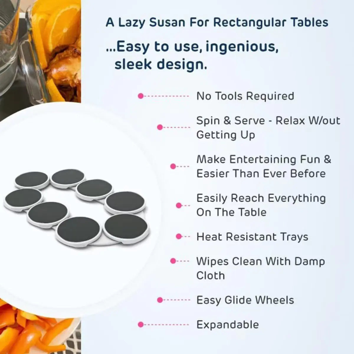 Rotating Lazy Susan Dining Plate Rack
