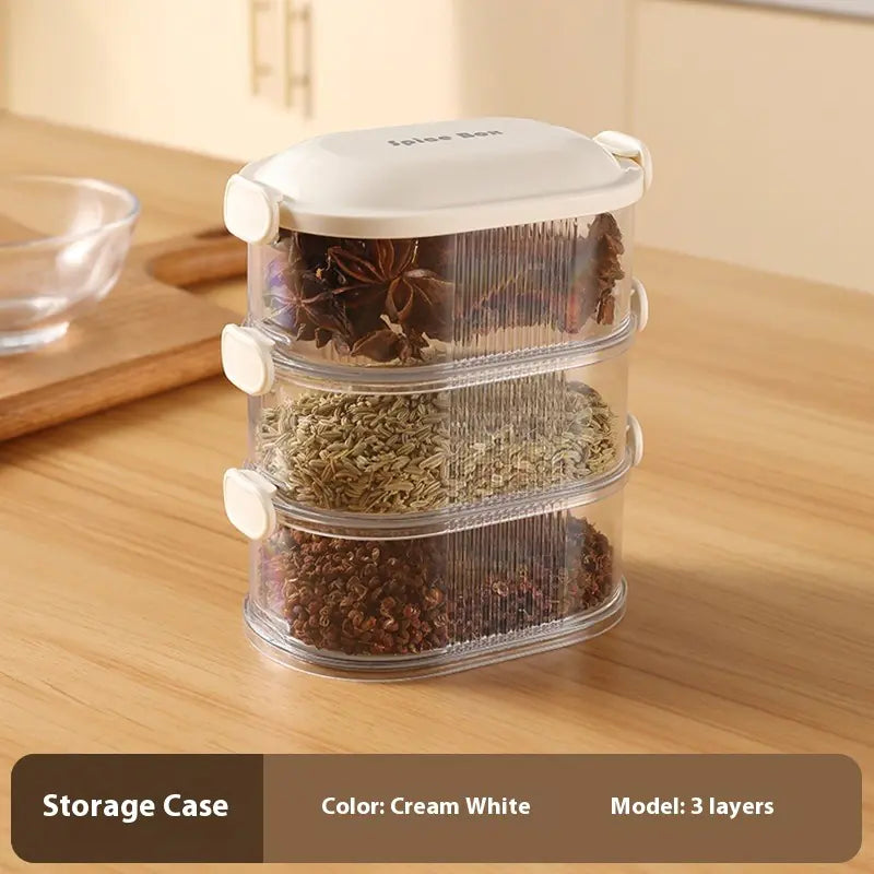 Spice Storage Box Kitchen Jar Sealed