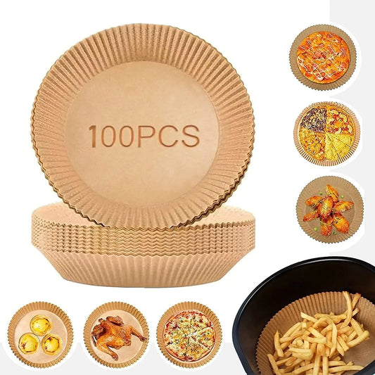 100 Pcs Disposable Paper Air Fryer Liners for Roasting