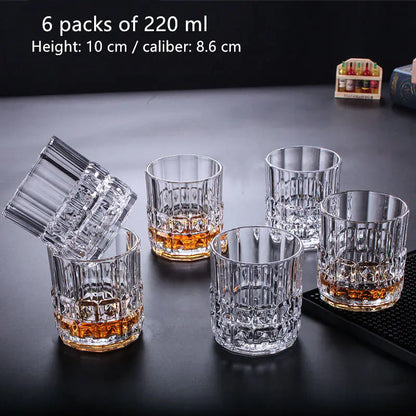 Vintage Thick Crystal Glass Wine and Champagne Cup Set