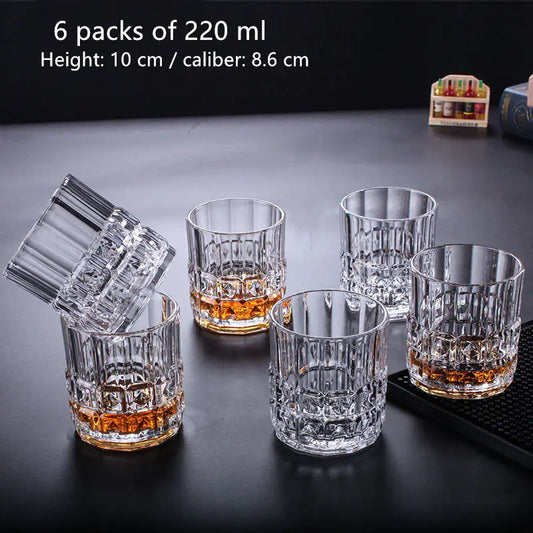 Vintage Thick Crystal Glass Wine and Champagne Cup Set