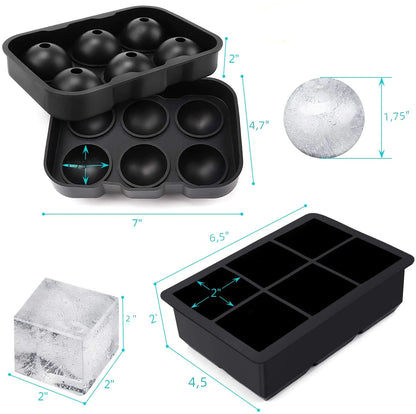 Silicone Ice Cube Tray Set - Food Grade Honeycomb Design