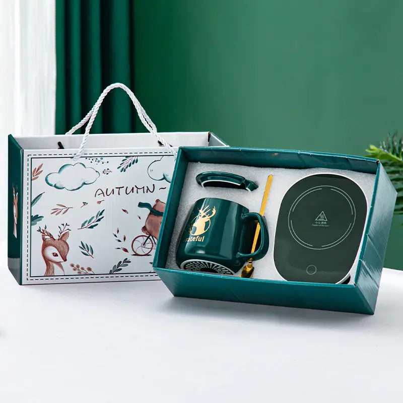 Constant Temperature Ceramic Mug Set Gift Box