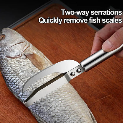 Fish Scale Remover & Shrimp Deveiner Tool – Stainless Steel Scaler Knife, Skin Brush & Kitchen Tweezers for Seafood Cleaning