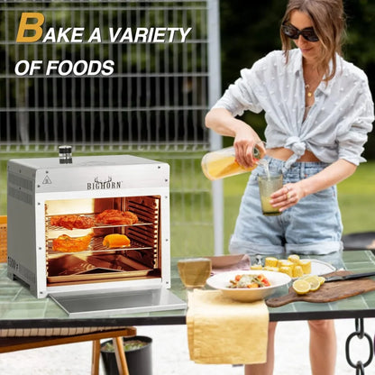 1500°F Small Infrared Propane Gas Grill – Portable Steak Broiler & Sear Station with Pizza Stone