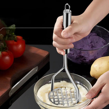 Stainless Steel Potato Masher & Ricer – Heavy-Duty Masher for Potatoes, Sweet Potato, Pumpkin & Veggie Purees, Kitchen Crusher Tool