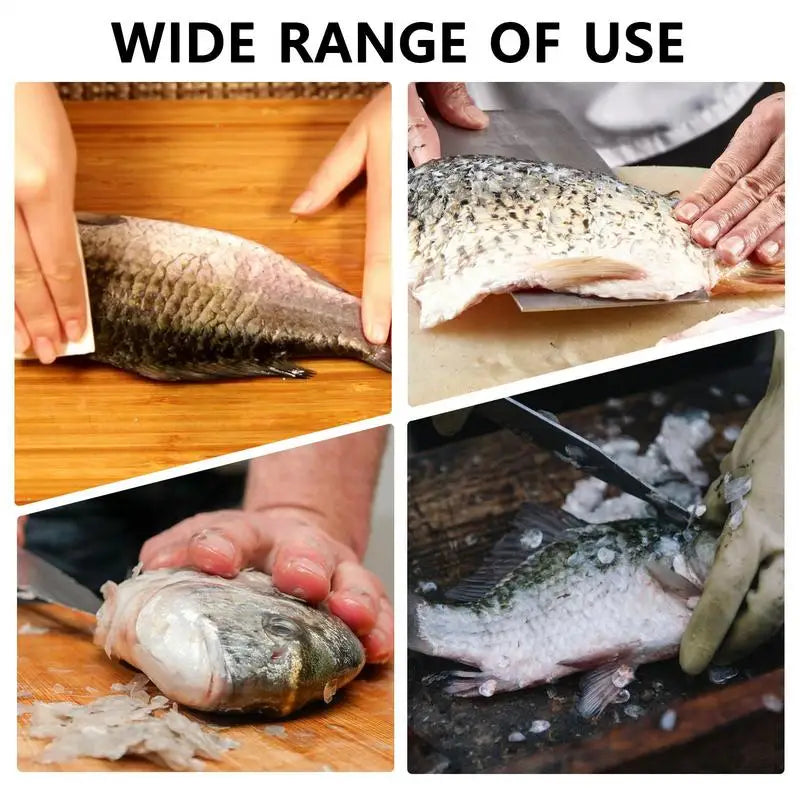 Stainless Steel Fish Skin Peeler & Scale Scraper – Non-Slip Handle Serrated Fish Descaler for Easy Skin & Scale Removal
