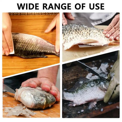 Stainless Steel Fish Skin Peeler & Scale Scraper – Non-Slip Handle Serrated Fish Descaler for Easy Skin & Scale Removal