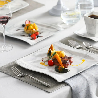 MALACASA FLORA Marble Porcelain Dinnerware Set 30 Piece Tableware with 6PCS Dinner Plate Dessert Plate Soup Plate Cups