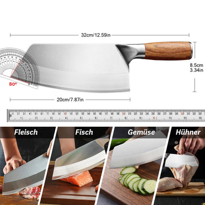 MDHAND Meat Cleaver Knife Forged Stainless Steel Professional Chinese Chef Knife Meat Vegetable Chopping Kitchen Knives