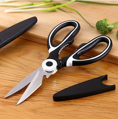 Multifunctional Stainless Steel Kitchen Scissors – Heavy-Duty Poultry, Meat & Fish Cutting Shears | Non-Slip, Durable Cooking Gadget