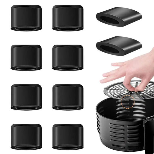 10Pcs Silicone Air Fryer Rubber Bumpers – Heat-Resistant Protective Feet Covers for Grill Pan, Basket & Kitchen Accessories