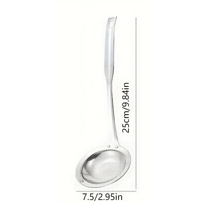 Single Oil Skimmer Spoon – Stainless Steel Fat Separator for Cooking, Turkey Frying & Thanksgiving Meal Prep