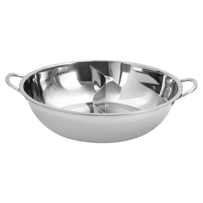 34cm Stainless Steel Shabu Shabu Hot Pot with Divider & Glass Lid Perfect for Family Meals and Versatile Cooking