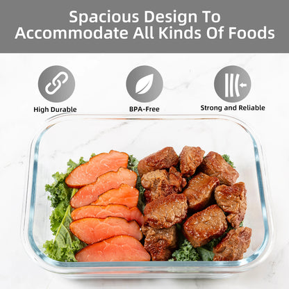 16-Piece Glass Food Storage Containers – Airtight, Leakproof, Microwave & Oven Safe