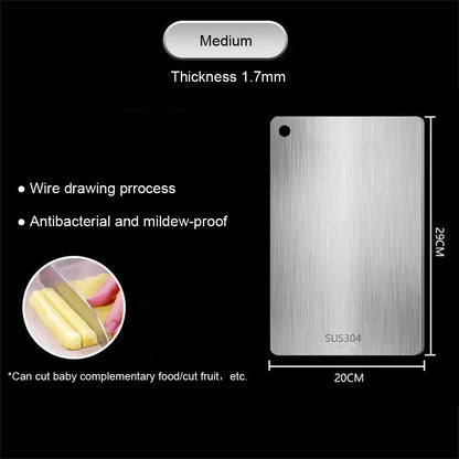 316 Stainless Steel Cutting Board – Thickened Anti-Mold Chopping Board for Meat & Vegetables
