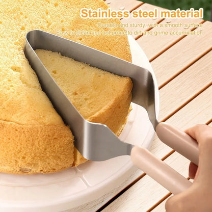 3-Piece Stainless Steel Cake Lifter Set – Triangle Slicing Server, Layer Separator & Transfer Tool for Even Portions, Non-Scratch Baking Utensils