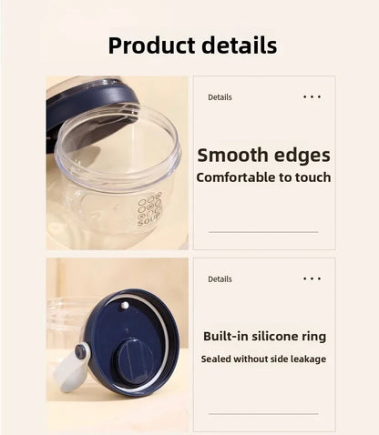 650ml Portable Handheld Breakfast Cup Yogurt PS Bowl Leak Proof Salad Bento Lunch Box with Spoon Organizer Kitchen Storage