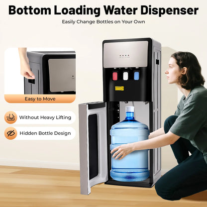 Bottom Load Water Dispenser for Home, Hot & Cold Standing Water Cooler Dispenser 3 Temp Modes, 500W Heating, 90W Cooling