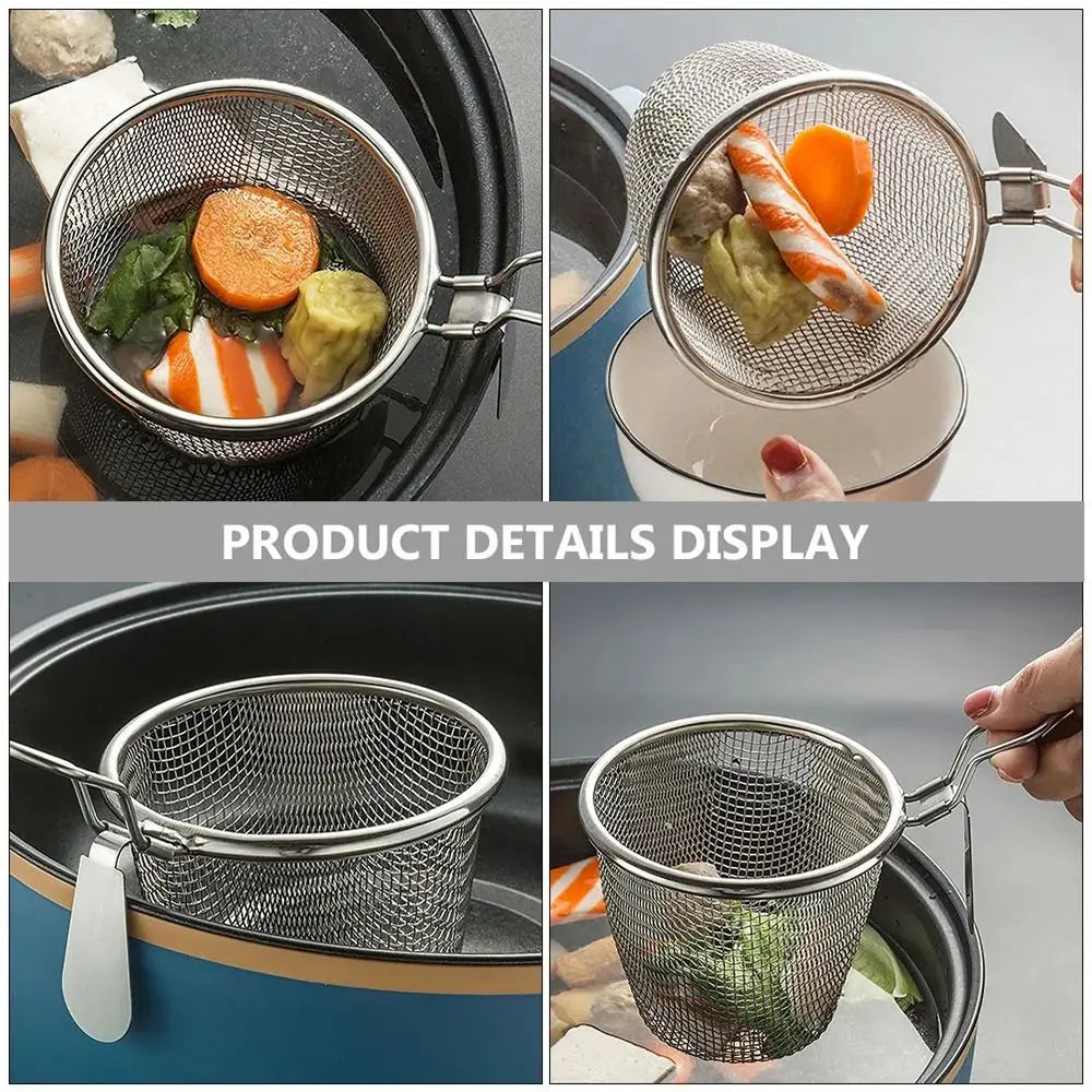 Durable Stainless Steel Mesh Strainer Spoon – Hot Pot, Frying, Noodles Scoop