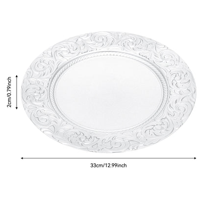 100PCS 13-Inch Round Charger Plates – Decorative Silver/Green Table Setting Plates for Weddings, Parties, Events & Kitchen Dining