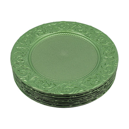 Charger Plates 100-Piece Set Round Reusable Serving Plates Gold Black Silver Green for Wedding Banquet Party Decor