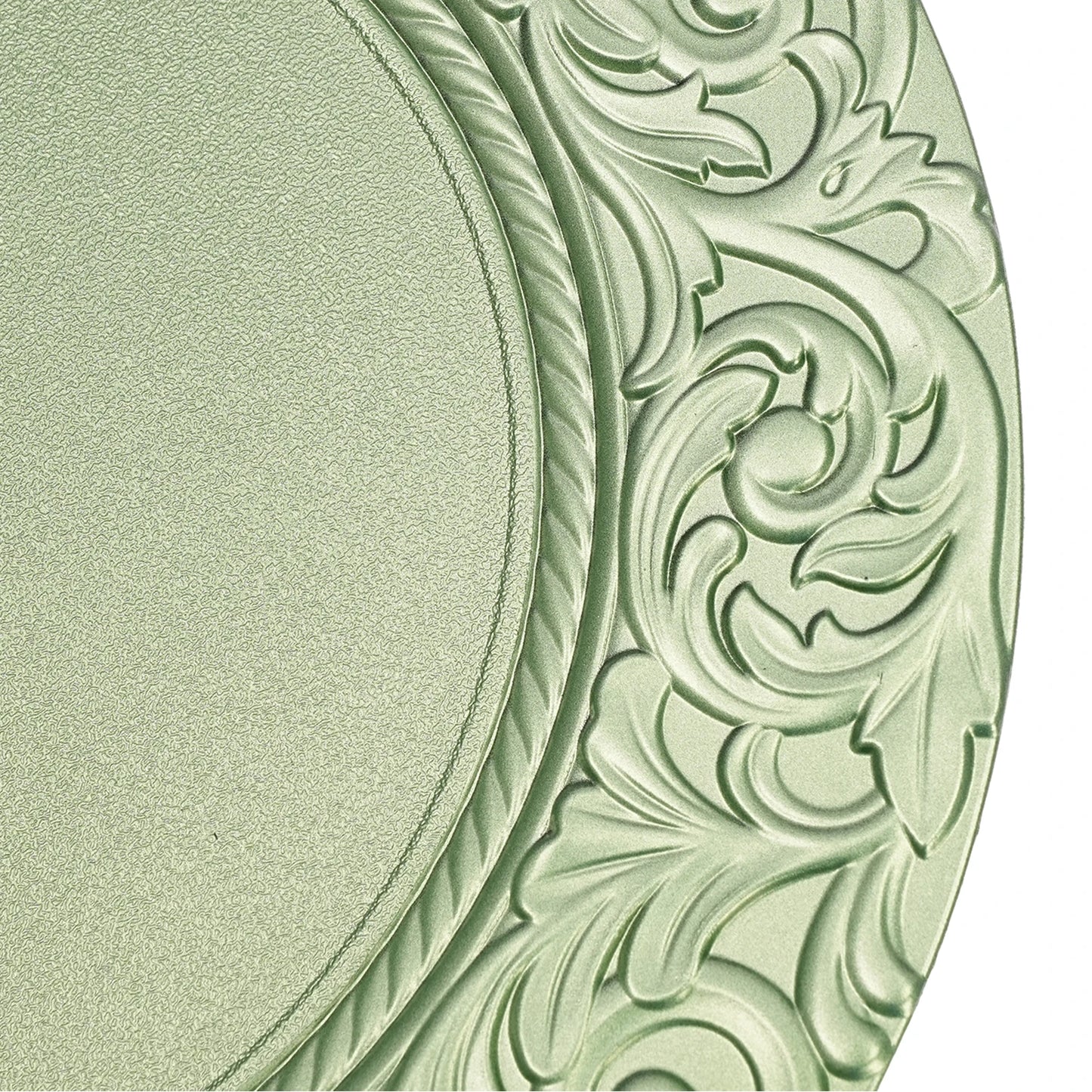 100PCS 13-Inch Round Charger Plates – Decorative Silver/Green Table Setting Plates for Weddings, Parties, Events & Kitchen Dining