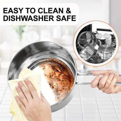 10 Pieces Stainless Steel Pots And Pans Set, Kitchen Cookware Sets, Induction Cooking Set Compatible With All Stovetops