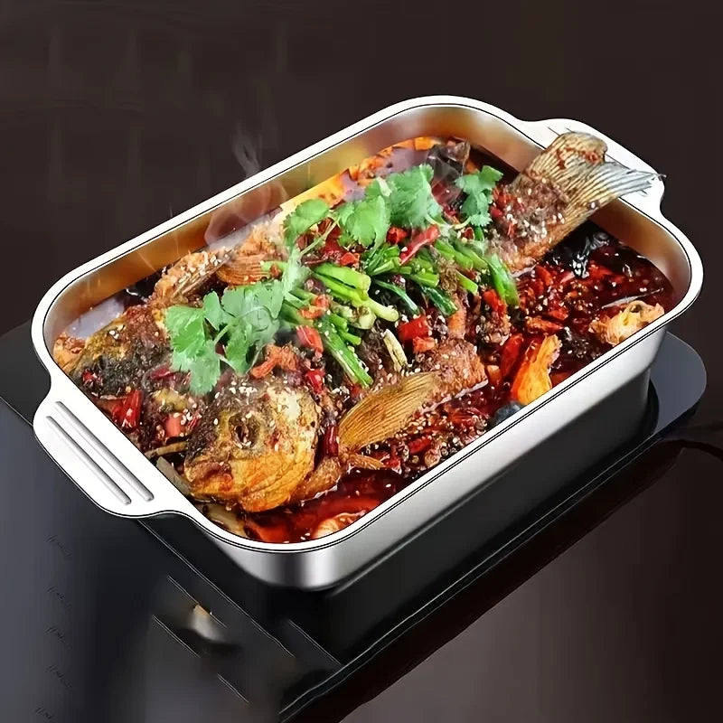 Stainless Steel Baking Tray Set – Large Deep Non-Stick Baking Pan with Handles, Multifunctional Oven Tray for Roasting, Cooking & Baking