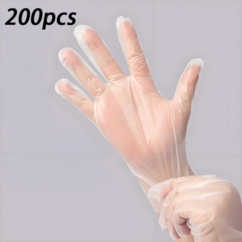 Disposable Clear TPE Gloves – Oil-Resistant, Food-Handling Gloves for Cooking, Cleaning & Meals, Latex-Free & Powder-Free