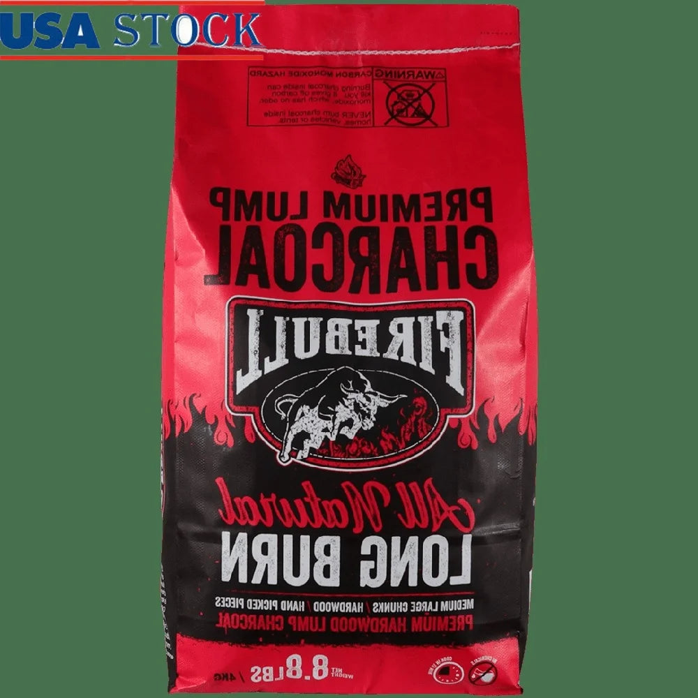Premium Lump Charcoal 8.8LB 100% Quebracho Blanco Hardwood High Heat Extended Burn Minimal Ash Grilling Smoking Barbecuing Clean