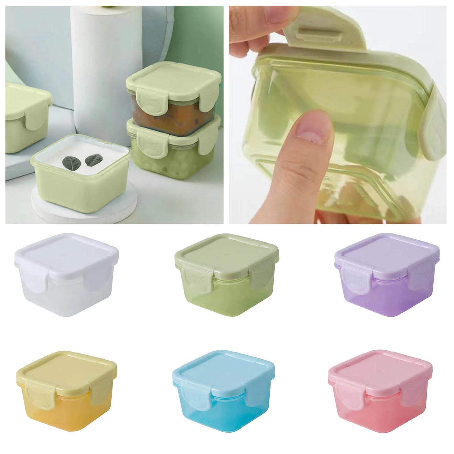 Food Storage Container Small Plastic Moisture-Proof Containers Mini Kitchen Storage Box With Leakproof Lid Kitchen Accessories