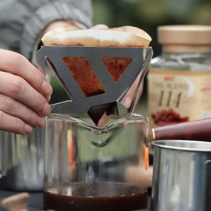 Portable Foldable Coffee Filter Stainless Steel Easy Clean Reusable Coffee Funnel Paperless Pour Over Holder Coffee Dripper