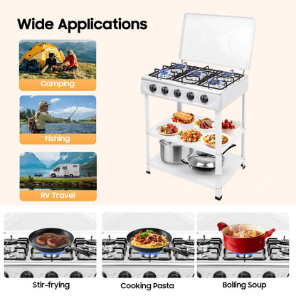 5 Hearth Grill, Gas Grill, 2.5 kW Burner,Freestanding, For Home Cooking, Outdoor Grilling, Camping, Fishing, RVing