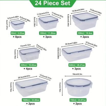 48-Piece BPA-Free Airtight Food Storage Set – 24 Containers with Lids & Labels