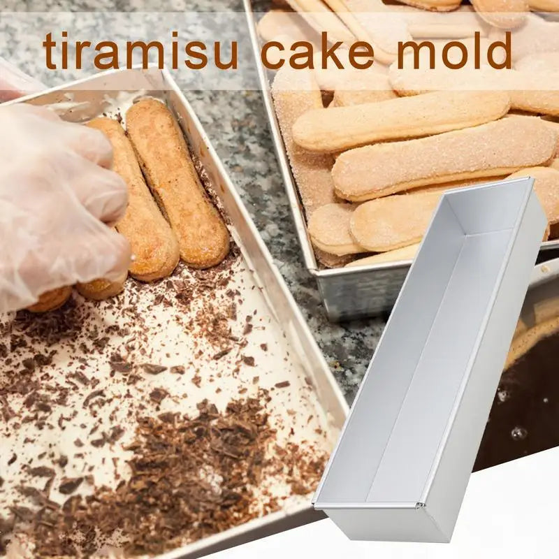 Tiramisu Cake Mold Rectangle Cake Pan Aluminum Alloy Tiramisu Dessert Making Molds Baking Professional Tool Kitchen Accessories
