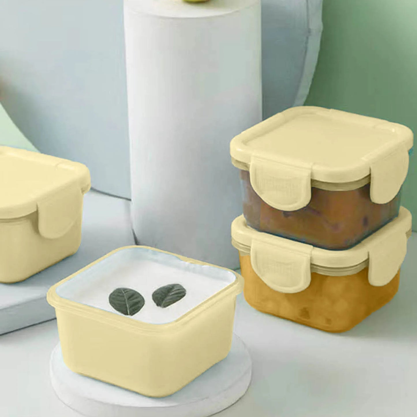 Food Storage Container Small Plastic Moisture-Proof Containers Mini Kitchen Storage Box With Leakproof Lid Kitchen Accessories