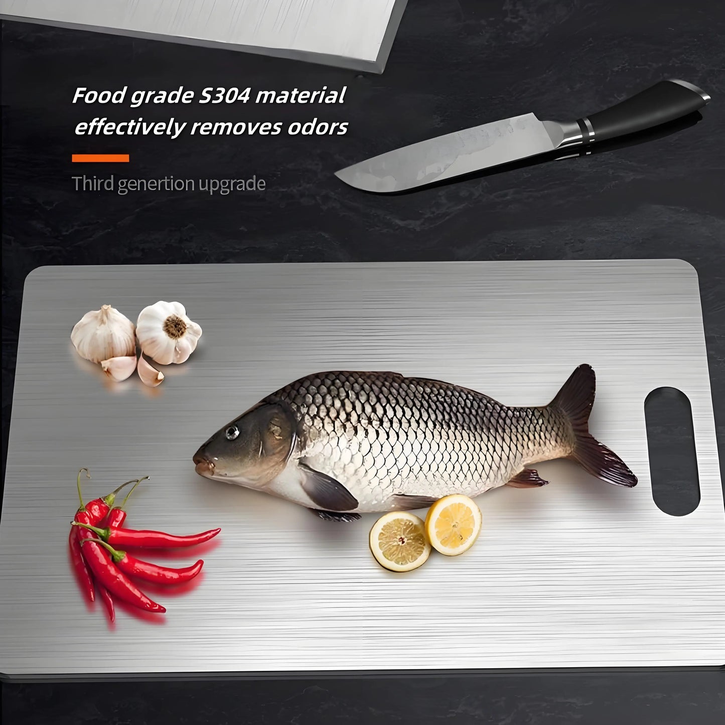 Stainless Steel Chopping Board | Dishwasher Safe & Scratch Resistant | Hygienic Metal Cutting Board for Meat & Vegetables